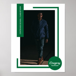 Green Photo Modern Graduation Poster