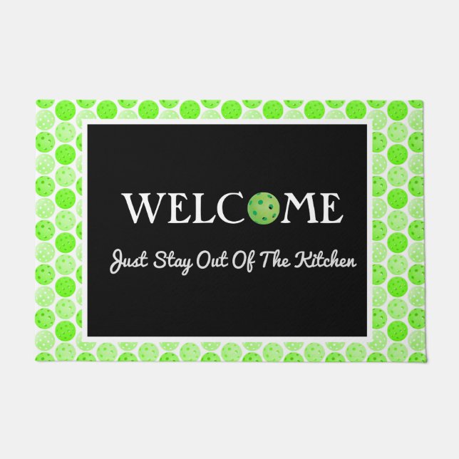 Green Pickleball Balls, Bleibe aus der Küche Fußmatte (Vorderseite)