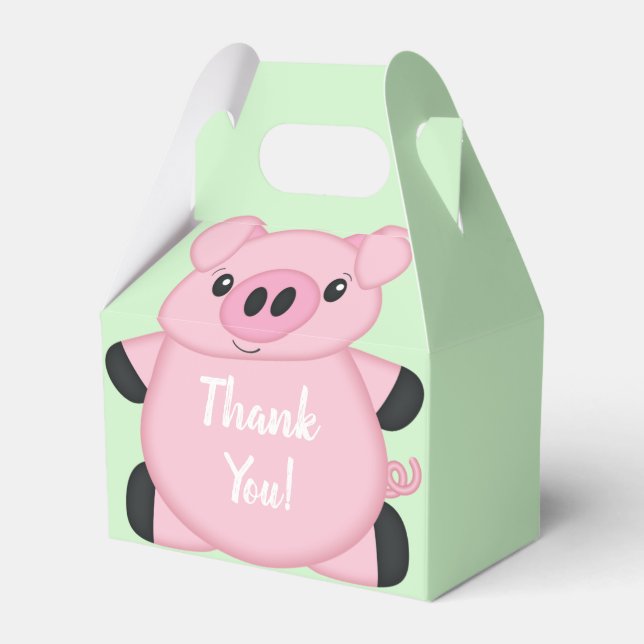 Green Pig Baby Dusche Geschenkschachtel (Vorderseite)