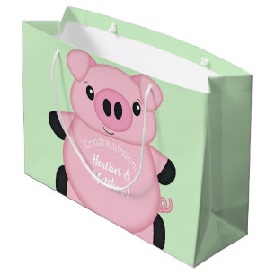 Green Pig Baby Dusche Große Geschenktüte