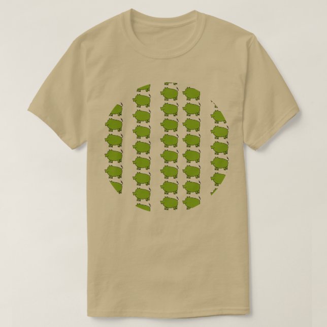 Green Pig Muster T-Shirt (Design vorne)