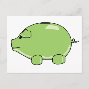 Green Pig Postkarte