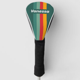 Green Pin Striping with Name Golf Headcover