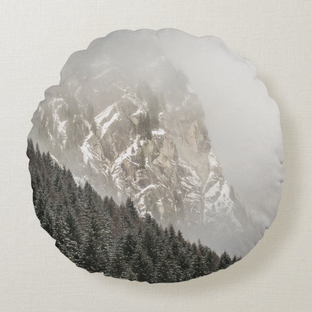 GREEN PINE BÄUME RUNDES KISSEN (Vorderseite)