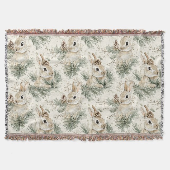 Green Pine Cones Bunny Rabbits   Decke (Vorderseite)
