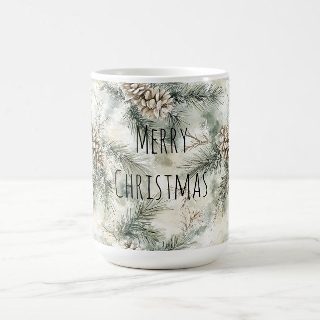 Green  Pine Cones Christmas Kaffeetasse (Mittel)