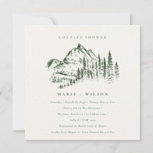 Green Pine Mountain Sketch Couples Dusche laden ei Dankeskarte