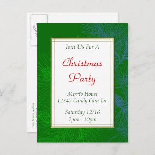 Green Pine Muster Custom Christmas Party Postcard Postkarte