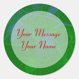 Green Pine Red Letters Personal Holiday Stickers