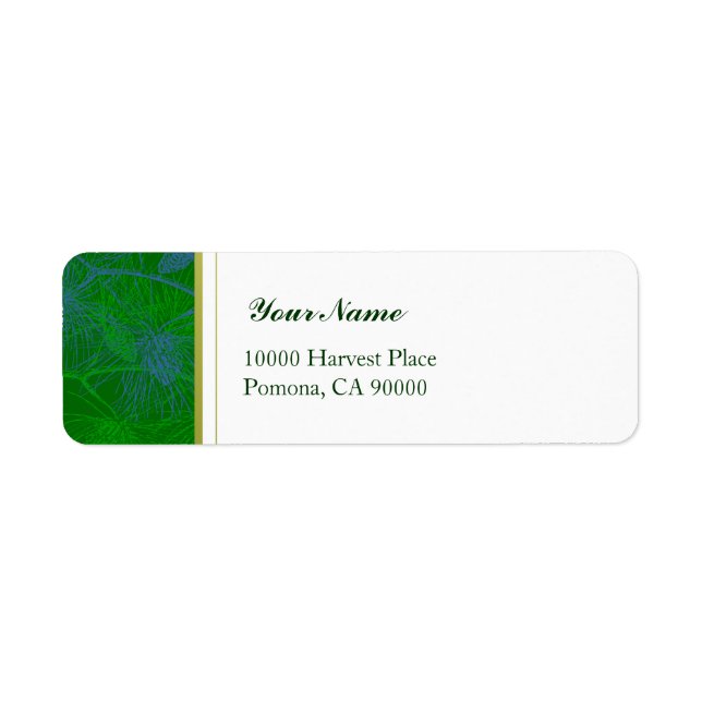 Green Pine Simple Holiday Address Labels (Vorne)