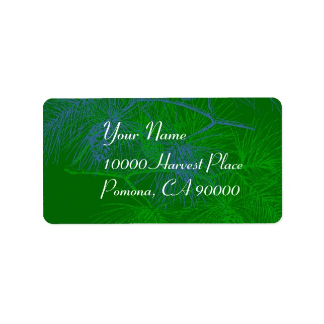Green Pine Simple Holiday Address Labels Adressaufkleber (Vorne)