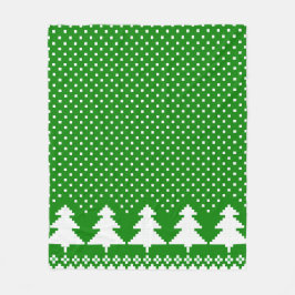 Green Pine Tree Sweater Strick Blanket Fleecedecke