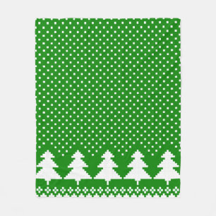 Green Pine Tree Sweater Strick Blanket Fleecedecke