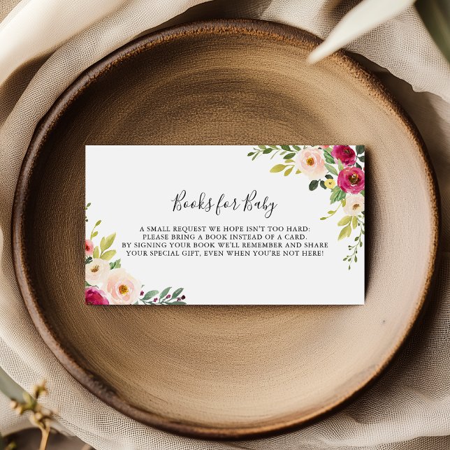 Green Pink Blush Babydusche Buchanfrage Begleitkarte (Von Creator hochgeladen)