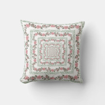 Green Pink Border Retro Y2K 70er Blume Muster
