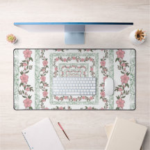 Green Pink Border Retro Y2K 70er Blume Muster
