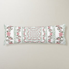 Green Pink Border Retro Y2K 70er Blume Muster Seitenschläferkissen