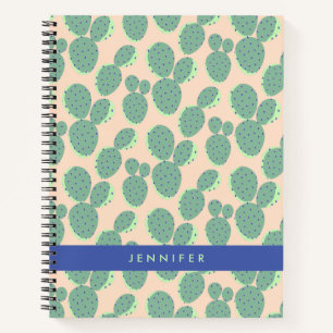 Green & Pink Cactus Pattern Notizbuch