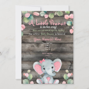 Green Pink Elephant Baby Shower Einladungskarte Einladung