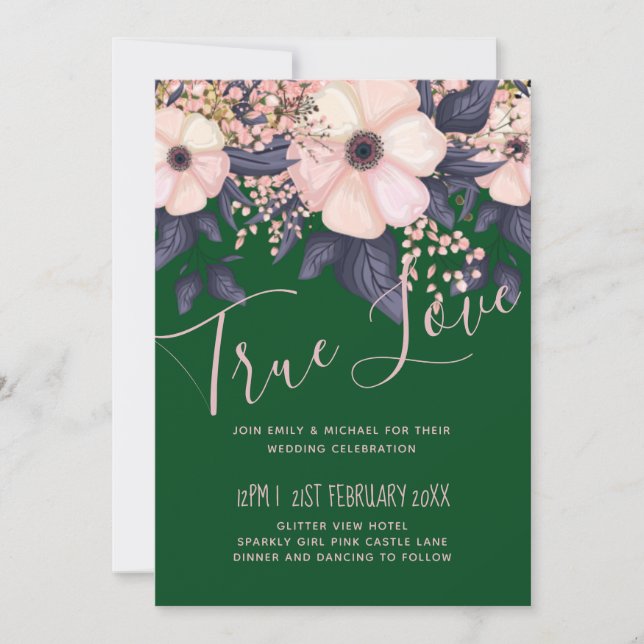 Green Pink Floral Wedding Budget (Vorderseite)
