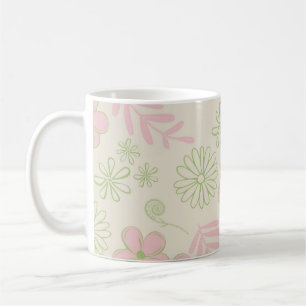 Green Pink Floral Whimsical Y2K Frühjahr & Sommer Kaffeetasse