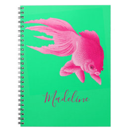 Green Pink Goldfish Large Modern Pop Personal Notizblock