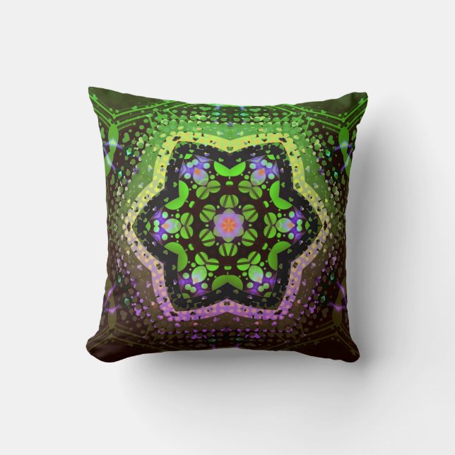 Green Pink Ombre Geometric Decorative Kissen (Vorderseite)