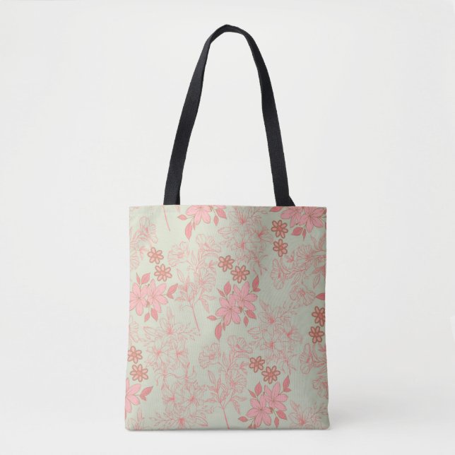 Green Pink Retro Y2K 70er Blume Muster (Vorderseite)