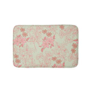 Green Pink Retro Y2K 70er Blume Muster Badematte