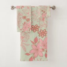Green Pink Retro Y2K 70er Blume Muster