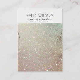 Green Pink Silver Sparkle Glitzer Necklace Display Visitenkarte