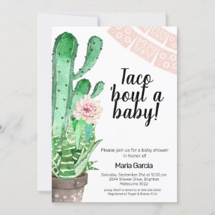 Green Pink Taco Bout Eine Baby Dusche Einladung