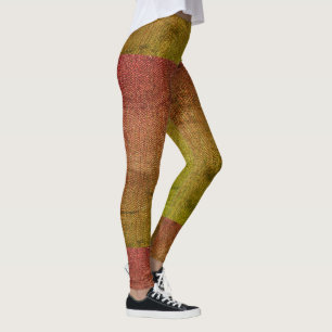Green & Pink Tweed Texture Image der 1970er Jahre, Leggings