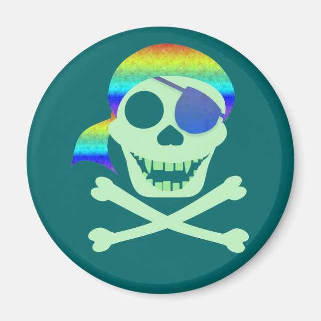 Green Pirate Skull Magnete (Vorne)