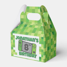 Green Pixel Birthday Favor Box Geschenkschachtel