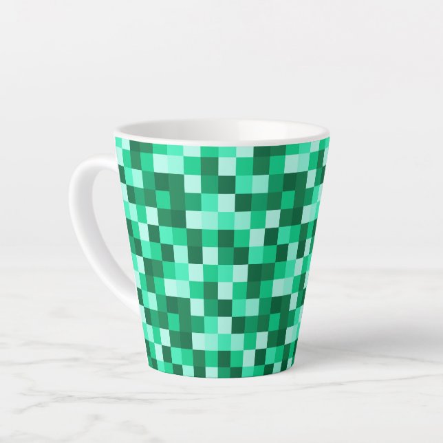 Green Pixels Micraft Inspired Mug Cup Milchtasse (Linke Ecke)