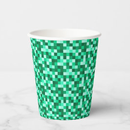 Green Pixels Minecraft Birthday Paper Cups Pappbecher