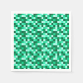 Green Pixels Minecraft Birthday Paper Napkins Serviette