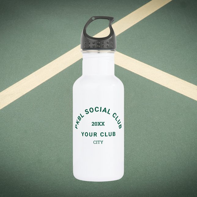 Green PKBL Social Club Wappen Pickleball Edelstahlflasche (Von Creator hochgeladen)