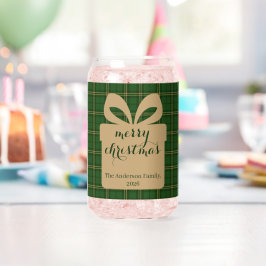 Green Plaid Christmas Festive Pattern - Dosenglas