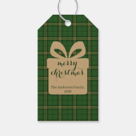 Green Plaid Christmas Festive Pattern - Geschenkanhänger