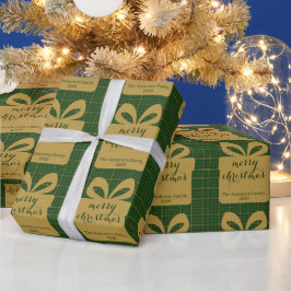 Green Plaid Christmas Festive Pattern - Geschenkpapier