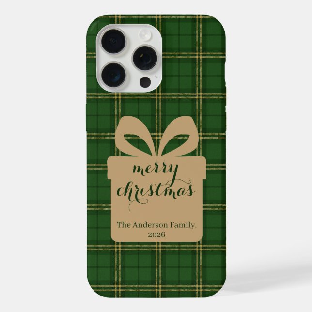 Green Plaid Christmas Festive Pattern -  iPhone Hülle (Rückseite)