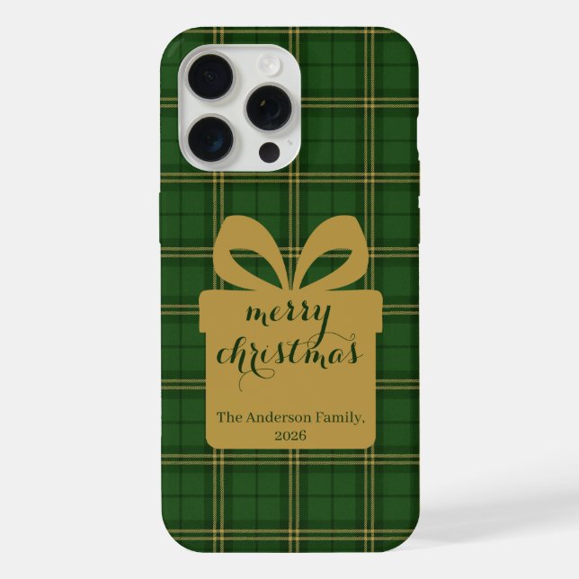Green Plaid Christmas Festive Pattern -  iPhone Hülle (Rückseite)