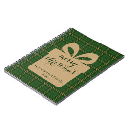 Green Plaid Christmas Festive Pattern - Notizblock