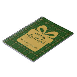 Green Plaid Christmas Festive Pattern - Notizblock