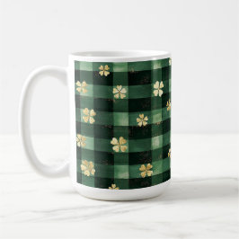 Green Plaid Gold Shamrocks St. Patrick's Day Kaffeetasse