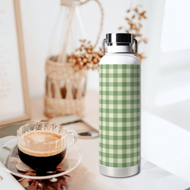  Green Plaid Pattern Water Bottle Trinkflasche (Von Creator hochgeladen)