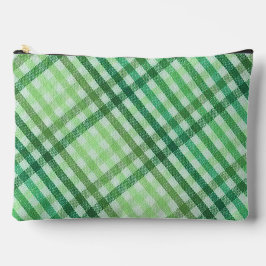 Green Plaid Print Cosmetic Bag Zubehörtasche