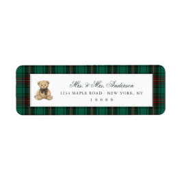 Green Plaid Teddy Bear Christmas